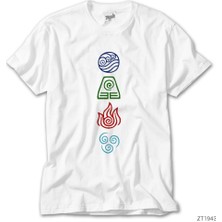 Z Zeplin Avatar Four Elements Beyaz Tişört