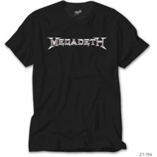 Z Zeplin Megadeth Logo Siyah Tişört