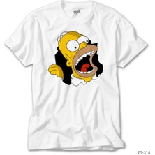 Z Zeplin Homer Simpson Beyaz Tişört