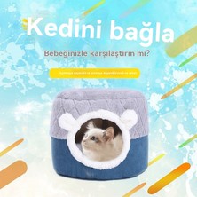 Quick Bura Sıcak Kedi Yuvası Köpek Yuvası Köpek Yuvası Üst Ve Alt Iki Renkli Ekleme Kedi Yuvası Derin Uyku Yuvası Kedi Uyku (Yurt Dışından)