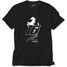 Z Zeplin Charles Leclerc Ferrari Siyah Tişört