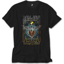 Z Zeplin Bon Jovi 93 Tour Siyah Tişört