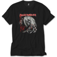 Z Zeplin Iron Maiden Scary Zombie Siyah Tişört