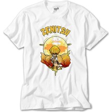 Z Zeplin Demon Slayer Zenitsu Beyaz Tişört