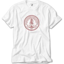 Z Zeplin Stanford University Circle Logo Beyaz Tişört