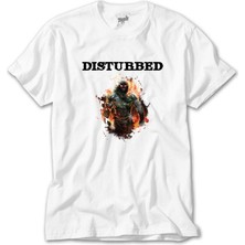 Z Zeplin Disturbed Monster Beyaz Tişört