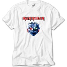 Z Zeplin Iron Maiden Bionic Beyaz Tişört