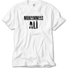 Z Zeplin Muhammed Ali Black Text Beyaz Tişört