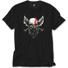 Z Zeplin God Of War Skull Kratos Siyah Tişört