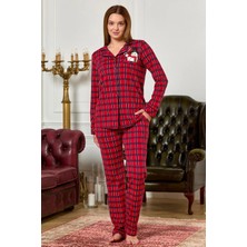 Aqua Ekose Desen Gömlek Yaka Pijama Takım Cossybyaqua 25048