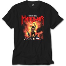 Z Zeplin Manowar Kings Of Metal Siyah Tişört