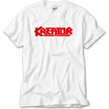 Z Zeplin Kreator Logo Red Beyaz Tişört