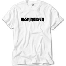 Z Zeplin Iron Maiden Logo Beyaz Tişört