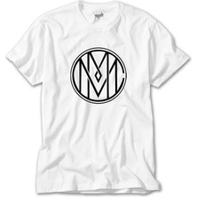 Z Zeplin Marilyn Manson Circle Logo Beyaz Tişört