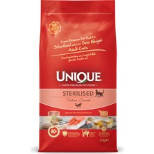 Unique Sterilised Kısırlaştırılmış Kedi Maması Somonlu 2 kg Anti Hairball ve Multivitamin Hediyeli