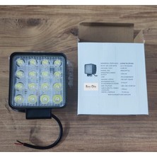 Reycar 2 Adet 16 LED Kare 9-48 Volt 48 Watt IP67 Çalışma Lambası