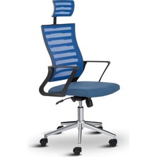 Asbir Mobilya Capri Başlıklı Fileli Başlıklı Metal Ayaklı Ofis Koltuğu Çalışma Koltuğu