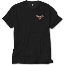 Z Zeplin Victory Motorcycles Logo Siyah Tişört