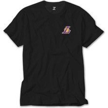 Z Zeplin Los Angeles Lakers Logo Siyah Tişört