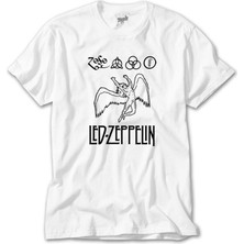 Z Zeplin LED Zeppelin Zoso Beyaz Tişört