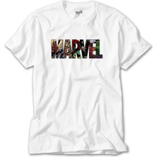 Z Zeplin Marvel Heroes In Post 2 Beyaz Tişört