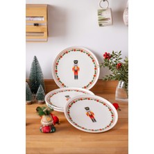 Fh Finehome Kurşun Asker Porselen 4 'Lü Yılbaşı Pasta Tabağı 21 Cm
