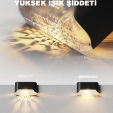 Pasaco 4 Adet L Solar LED Güneş Enerjili Su Geçirmez Köşebent LED Işık Merdiven Veranda Bahçe Aydınlatma