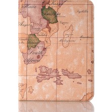 Dgplz Store iPad Mini 6 / Mini 2024 Için Harita Desenli Deri Kılıf (Yurt Dışından)