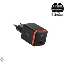 Spigen 30W USB-C Ultra Mini Hızlı Şarj Aleti Samsung PPS / Isı Düşürücü GaN Destekli Akım Korumalı Güç Adaptörü iPhone & Android & iPad & MacBook Type-C Black- ACH08448