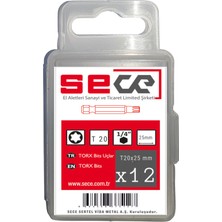 Sece 1/4'' Torx Bits Uç T20X25 mm 12 Adet