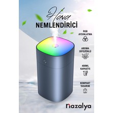 Nazalya 400 ml Gri Ultrasonik Hava Nemlendirici Buhar Makinesi ve Aroma Difüzörü