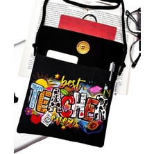 Atölye Smyrna Smyrna Askılı Kitap / Tablet / Ebook Çantası – Kılıfı ( Best Teacher Ever - Öğretmen - Siyah )