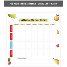 Menü Planlayıcı Haftalık Pvc Kaplı Yazılıp Silinebilir 30X30 cm + Kalem