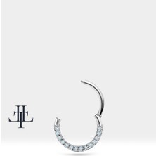 Dizi Pırlantalı Halka Piercing, 10-12 mm , 1.2 Mm, 14K Sarı-Beyaz-Kırmızı Altın | LC00002D