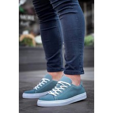 Shoecide KB-122 Bebe Mavi Süet Yüksek Taban Bağcıklı Günlük Erkek Ayakkabı