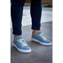 Shoecide KB-122 Bebe Mavi Süet Yüksek Taban Bağcıklı Günlük Erkek Ayakkabı