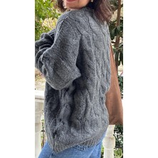 Lasorella Butik Kadın Gri Hırka