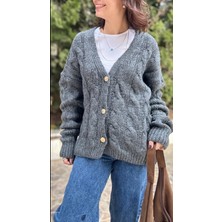 Lasorella Butik Kadın Gri Hırka