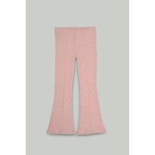 Flare Fitilli Ispanyol Paça Kız Çocuk Açık Pembe Pantolon