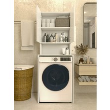 Montenero Çamaşır Makinesi Dolabı Parlak Beyaz Modern Banyo Dolabı