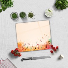 Decorita Cam Kesme Tahtası - Cam Kesme Tablası | Renkli Notalar | 20CM x 30CM