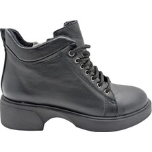 Çiğdem Kundura Nevita  Deri Kadın Kısa Bot - Nevita - Siyah - 36