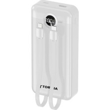 Torima TRM-1015 Beyaz 10000MAH 2 Çıkışlı Taşınabilir Hızlı Şarj Dijital Göstergeli Powerbank