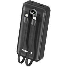 Torima TRM-1025 Siyah 20000MAH 2 Çıkışlı Taşınabilir Hızlı Şarj Dijital Göstergeli Powerbank