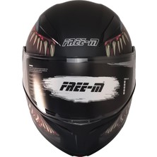 Free-M 965 Swamp Mat Siyah-Kırmızı Çene Açılır Kask