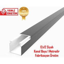 YTE Extra Kendinden Yapışkanlı Siyah Kablo Kanalı 12X12 1 Metre