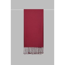 Kroren Düz Renk Ipeksi Şal 4026-BORDO