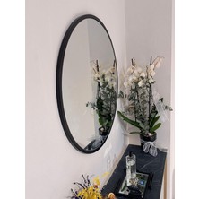 Mg Dekor Siyah Metal Çerçeveli 50  cm  Yuvarlak Ayna