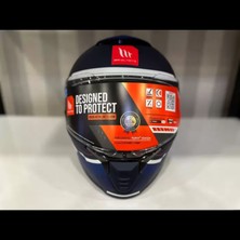 mt Helmets Thunder 4 R25 B5 Mat Güneş Vizörlü Mavi Lacivert Full Face Kask