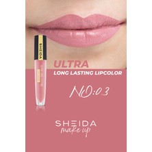 Sheida Long Lasting Uzun Süre Kalıcı Mat Likit Ruj - Yoğun Pigment & E Vitaminli Formül No:03